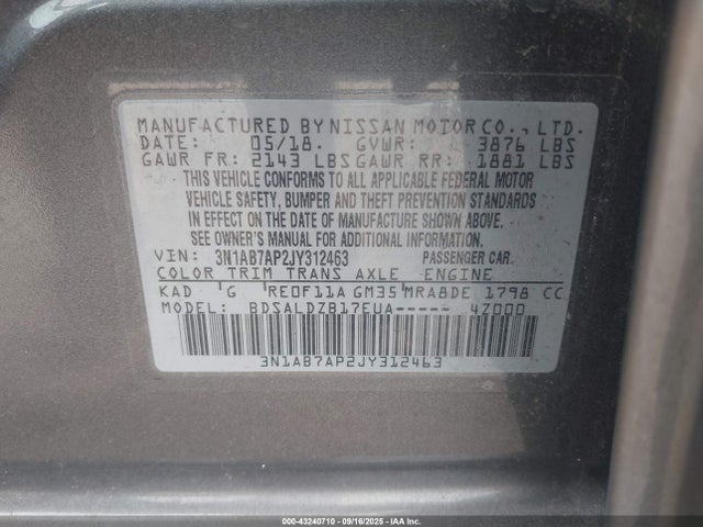 3N1AB7AP2JY312463 Nissan 2018