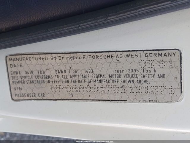 1981 PORSCHE 911 WP0AA0917BS121371 Photo 8