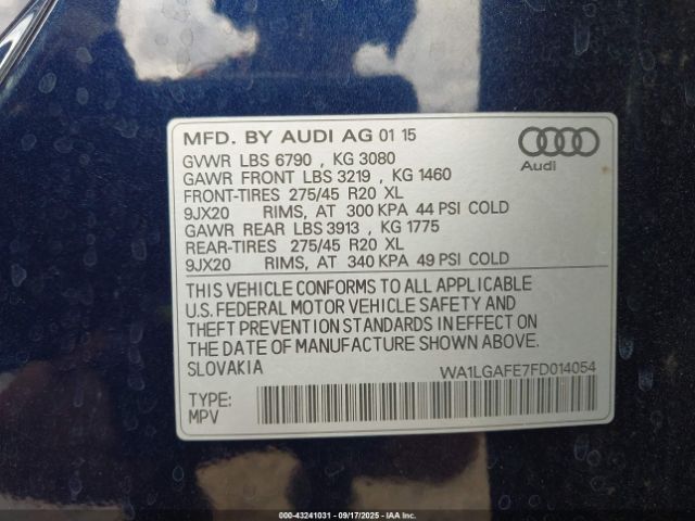 2015 AUDI Q7 WA1LGAFE7FD014054 Photo 8