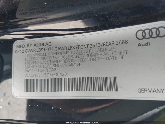 2013 AUDI A5 WAULFAFH5DN006428 Photo 8