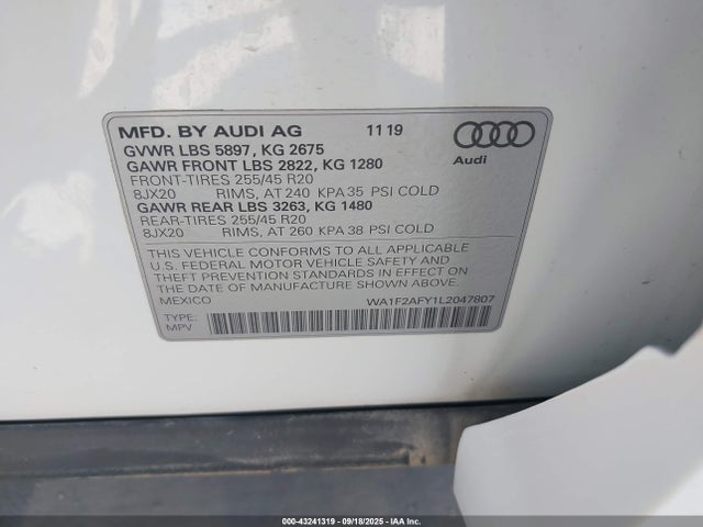 2020 AUDI Q5 WA1F2AFY1L2047807 Photo 8