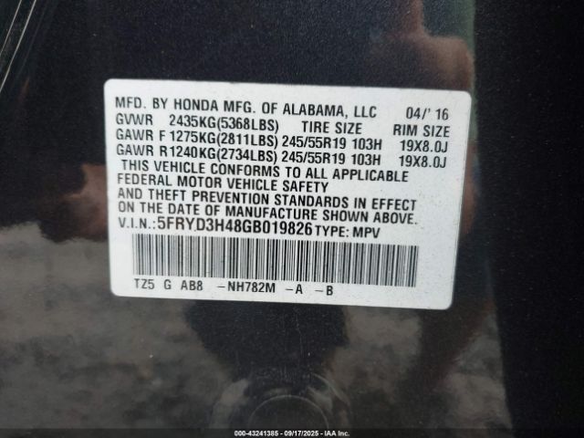 2016 ACURA MDX 5FRYD3H48GB019826 Photo 8