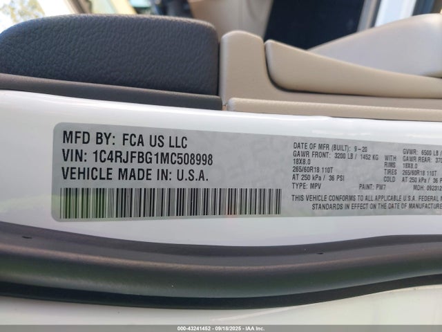 1C4RJFBG1MC508998 Jeep 2021