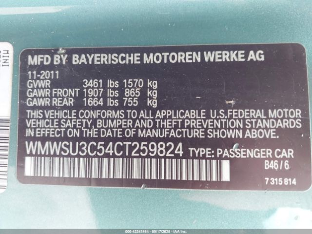 2012 MINI COOPER WMWSU3C54CT259824 Photo 8