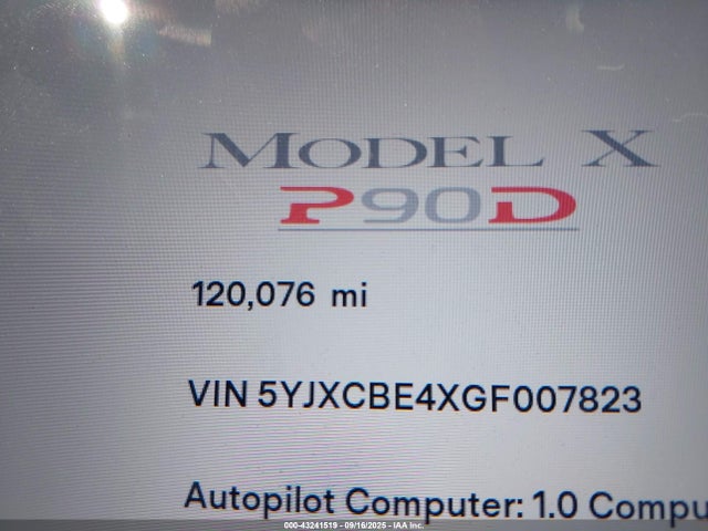 2016 TESLA MODEL X 5YJXCBE4XGF007823 Photo 6
