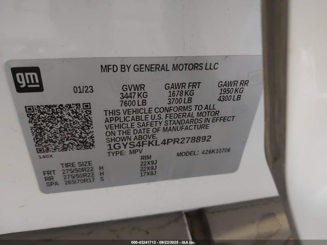 2023 CADILLAC ESCALADE 1GYS4FKL4PR278892 Photo 8