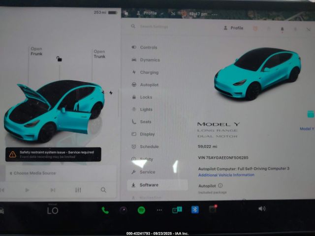 2022 TESLA MODEL Y 7SAYGAEE0NF506285 Photo 6