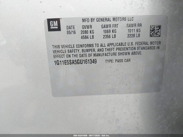 1G11E5SA5GU161349 Chevrolet Malibu Limited Ltz