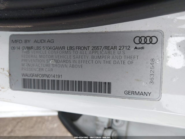 2015 AUDI A6 WAUGFAFC6FN014191 Photo 8