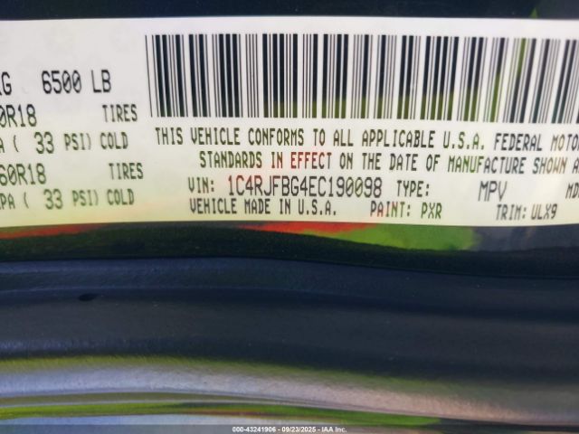 2014 JEEP GRAND CHEROKEE 1C4RJFBG4EC190098 Photo 8