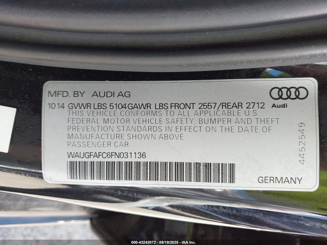 2015 AUDI A6 WAUGFAFC6FN031136 Photo 8