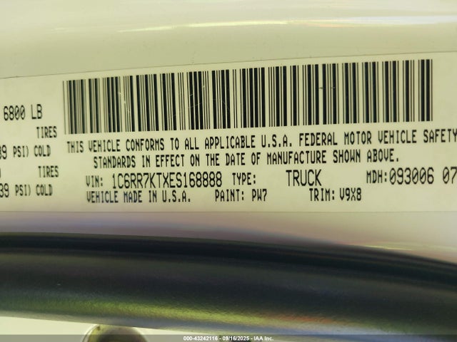 1C6RR7KTXES168888 RAM 1500