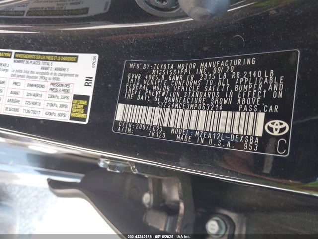 Toyota m20-fks 2021 5YFS4MCE3MP063214 Image 9