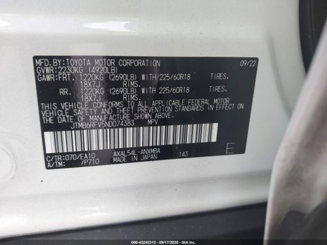 2022 TOYOTA RAV4 HYBRID JTMB6RFV5ND074383 Photo 8