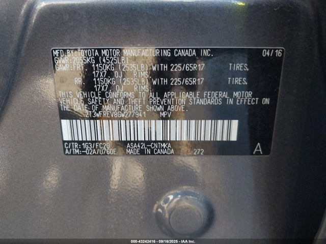 Toyota RAV4 2016 2T3WFREV8GW277941 Image 23
