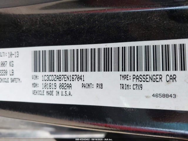 Dodge Avenger 2014 1C3CDZAB7EN167041 Image 9