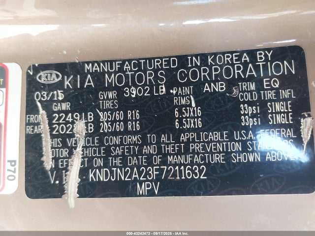 KIA dohc gdi gamma 2015 KNDJN2A23F7211632 Image 9