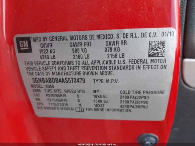 2010 CHEVROLET HHR 3GNBABDB4AS573479 Photo 8