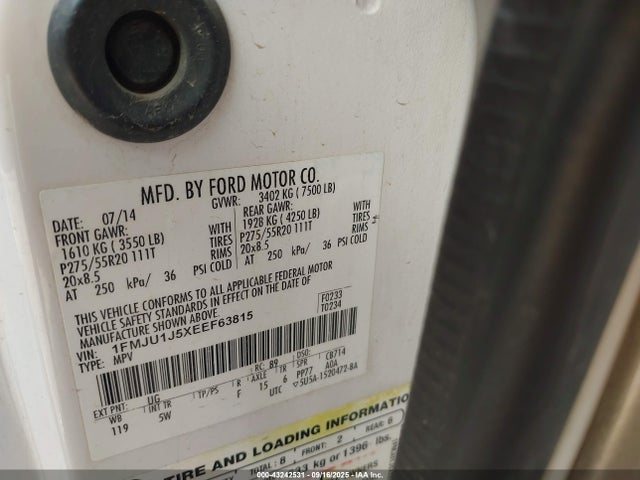 Ford Expedition 2014 1FMJU1J5XEEF63815 Image 9