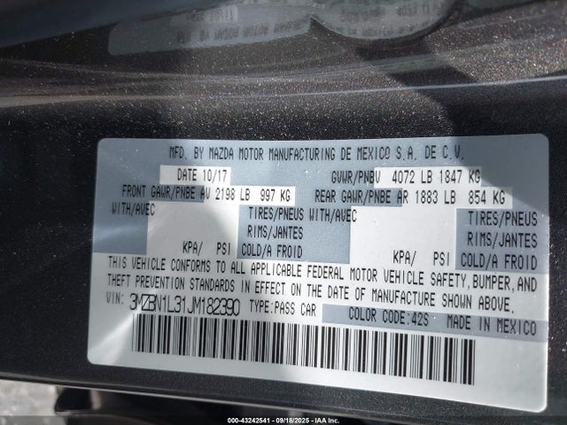 Mazda py 2018 3MZBN1L31JM182390 Image 9