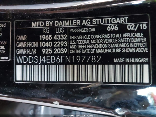 WDDSJ4EB6FN197782 Mercedes-Benz CLA-Class