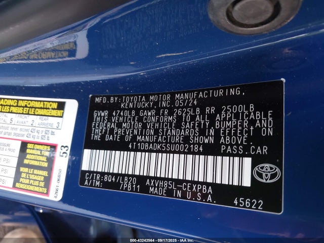 Toyota a25a-fxs 2025 4T1DBADK5SU002184 Image 9