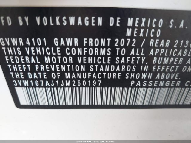 2018 VOLKSWAGEN JETTA 3VW167AJ1JM250197 Photo 8