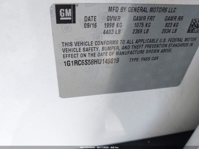 2017 CHEVROLET VOLT 1G1RC6S58HU149019 Photo 8