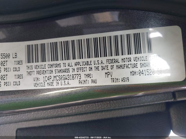 1C4PJMCS0GW318773 Jeep 2016
