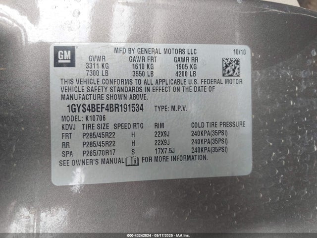 2011 CADILLAC ESCALADE 1GYS4BEF4BR191534 Photo 8