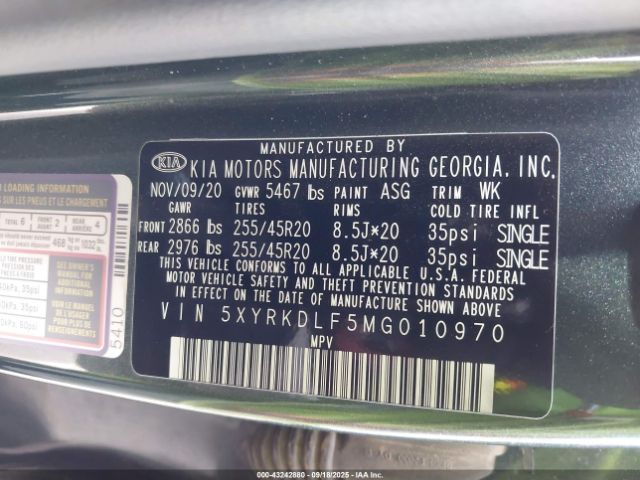 2021 KIA SORENTO 5XYRKDLF5MG010970 Photo 8