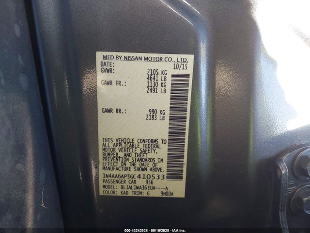 1N4AA6AP3GC410533 Nissan 2016
