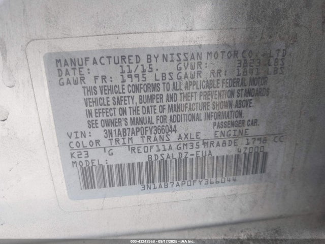 Nissan 2015 2015 3N1AB7AP0FY366044 Image 9