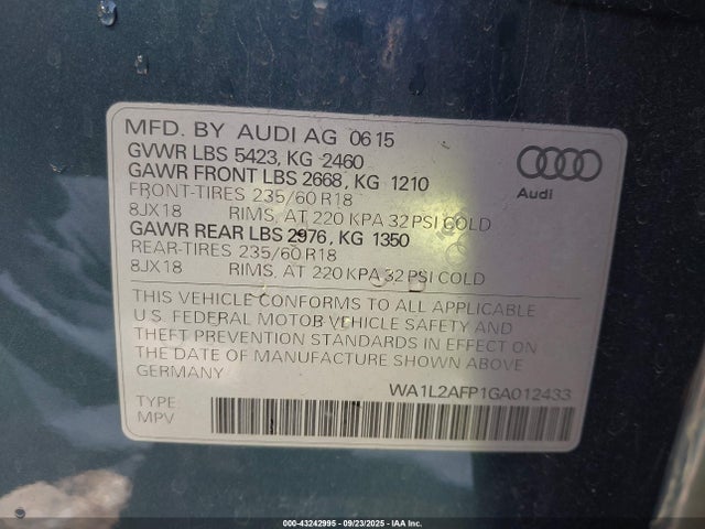2016 AUDI Q5 WA1L2AFP1GA012433 Photo 8