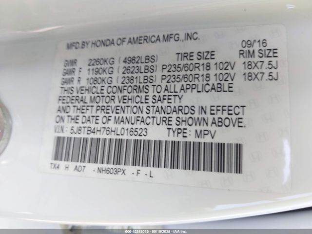 2017 ACURA RDX 5J8TB4H76HL016523 Photo 8