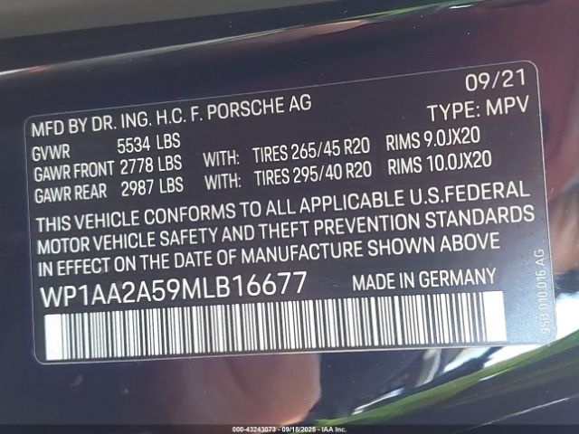 2021 PORSCHE MACAN WP1AA2A59MLB16677 Photo 8