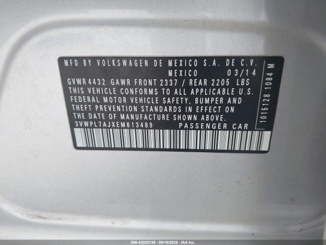 Volkswagen 2014 2014 3VWPL7AJXEM613489 Image 9