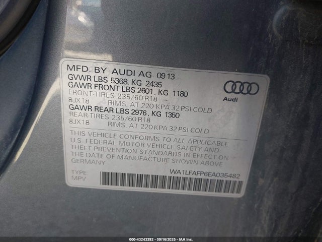 2014 AUDI Q5 WA1LFAFP6EA035482 Photo 8