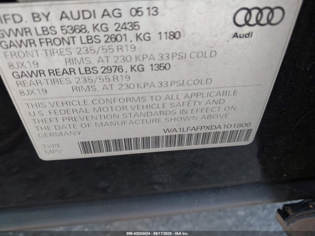 2013 AUDI Q5 WA1LFAFPXDA101806 Photo 8