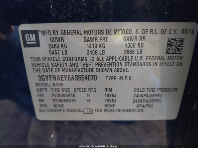 2010 CADILLAC SRX 3GYFNAEY6AS654070 Photo 8