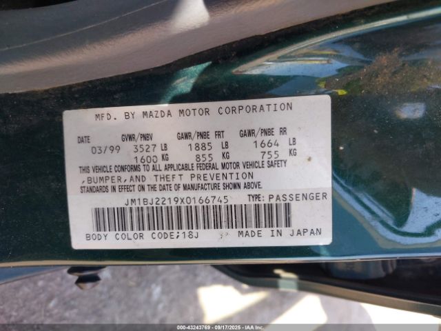 1999 MAZDA PROTEGE JM1BJ2219X0166745 Photo 8