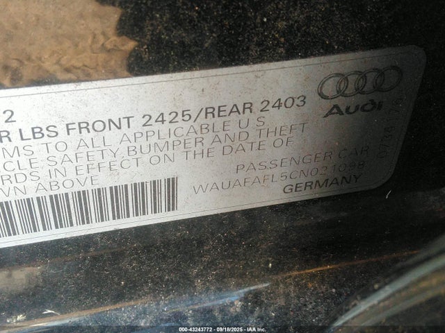 2012 AUDI A4 WAUAFAFL5CN021098 Photo 8