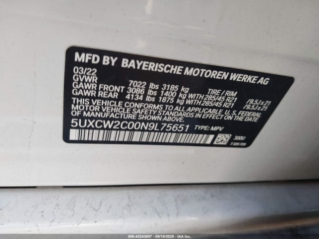 2022 BMW X7 5UXCW2C00N9L75651 Photo 8