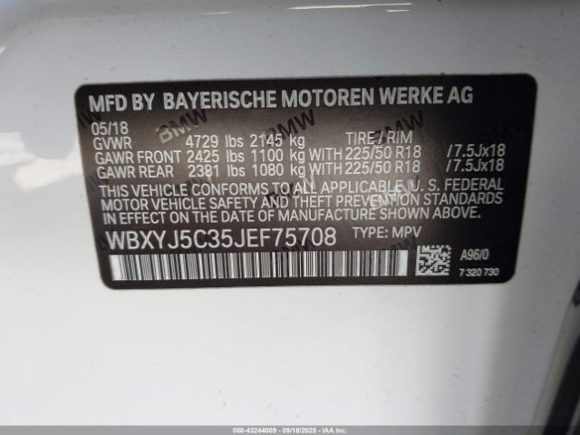 2018 BMW X2 WBXYJ5C35JEF75708 Photo 8