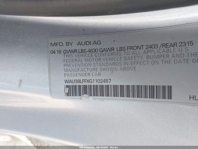 2016 AUDI A3 WAU38LFFXG1102457 Photo 8