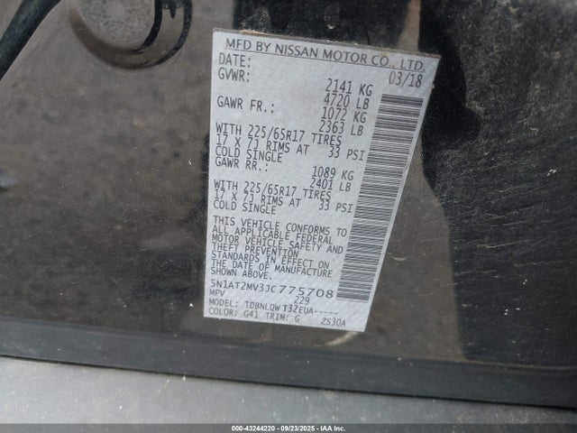 5N1AT2MV3JC775708 Nissan 2018