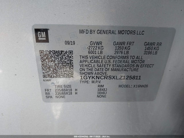 2020 CADILLAC XT5 1GYKNCRSXLZ125811 Photo 8