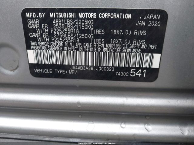 2020 MITSUBISHI OUTLANDER JA4AD3A36LJ000323 Photo 8