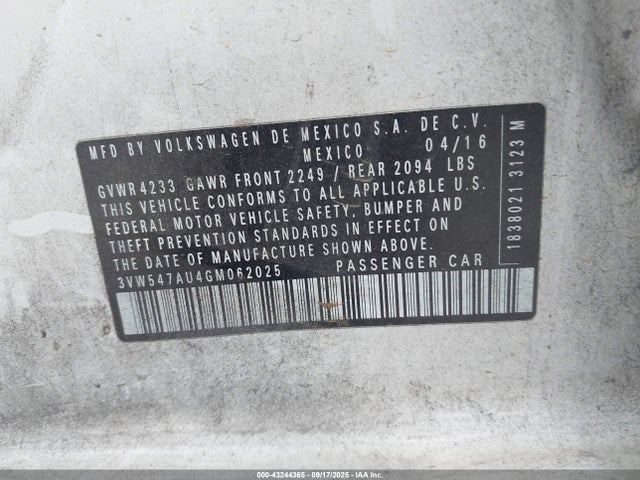 2016 VOLKSWAGEN GOLF GTI 3VW547AU4GM062025 Photo 8