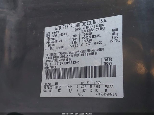 1999 FORD RANGER 1FTZR15X1XPB74346 Photo 8